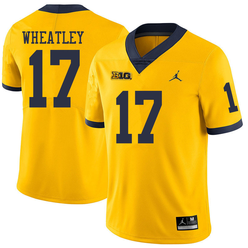 Jordan Brand Men #17 Tyrone Wheatley Michigan Wolverines College Football Jerseys Sale-Yellow